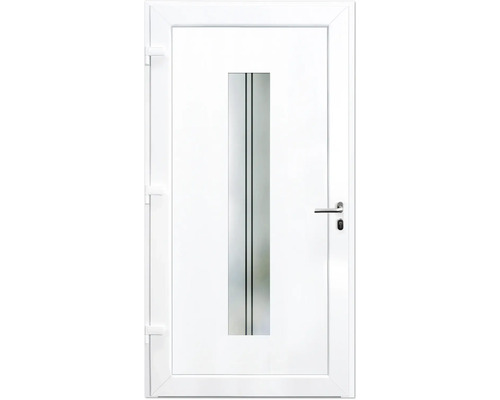 Biele dvere so sklenenou výplňou