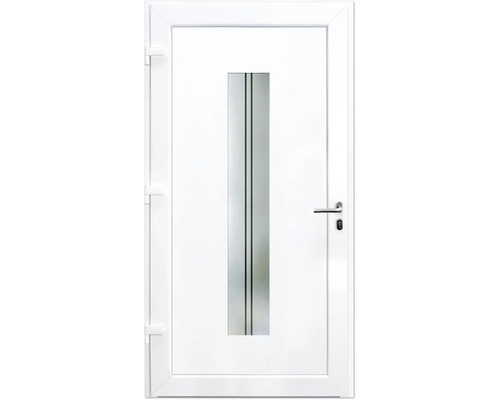 Biele vchodové dvere so sklenenou vložkou
