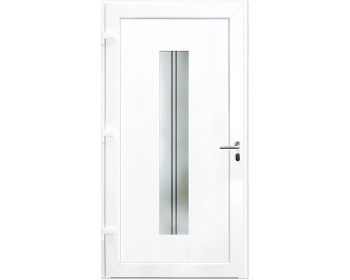 Biele dvere so sklenenou vložkou