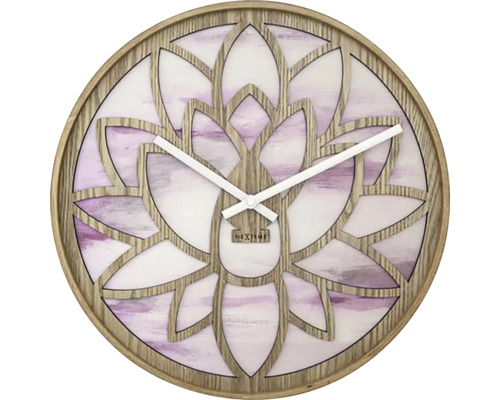 Nástenné hodiny NeXtime Lotus Ø40 cm ružové
