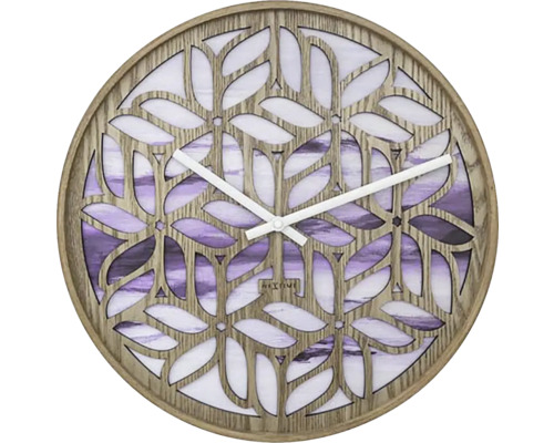 Nástenné hodiny NeXtime Yogi Ø40 cm fialové