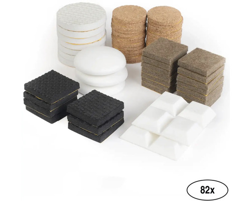 Sada 82 kusov rôznych klzákov na nábytok pre rôzne použitie