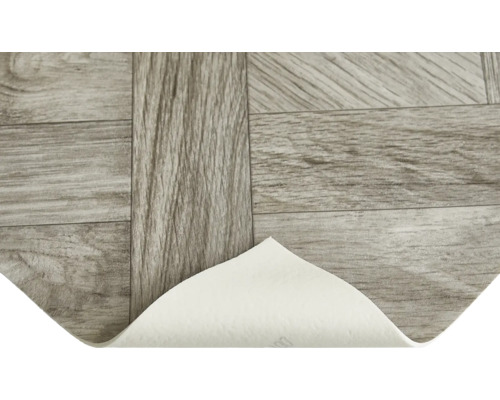 Vinylová podlaha so vzhľadom dreva s odlepeným rohom