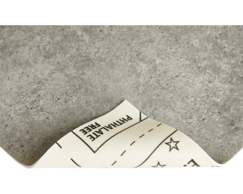 Sivá vinylová dlaždica s poznámkou bez ftalátov