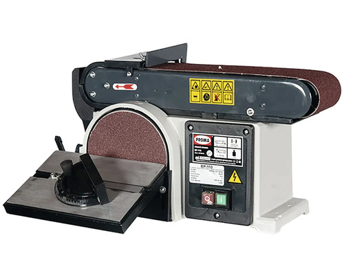 Pásová brúska s brúsnym pásom a brúsnym kotúčom