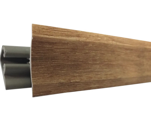 Tesniaca PVC lišta LB 23 3000 x 23 x 23 mm dub európsky Podlahová lišta s dreveným dekorom a vedením káblov