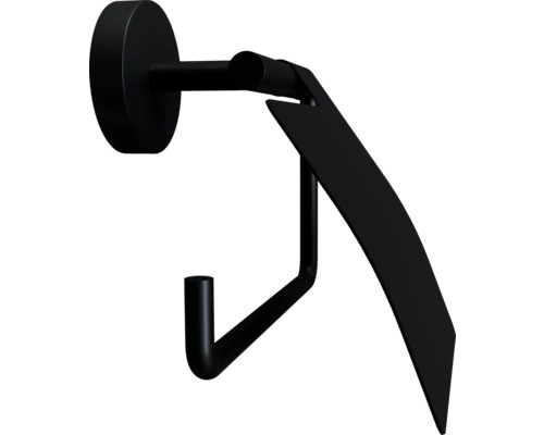 Čierny držiak toaletného papiera na montáž na stenu