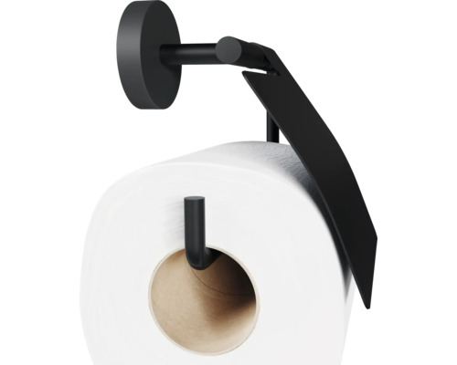 Kovový držiak toaletného papiera s rolkou toaletného papiera