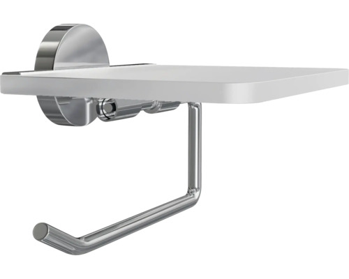 Držiak toaletného papiera s poličkou