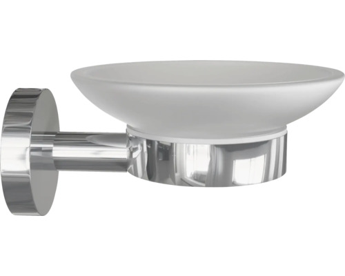 Nástenná miska na mydlo zo skla a kovu