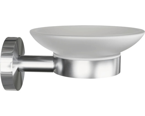 Nástenná miska na mydlo z kovu a skla