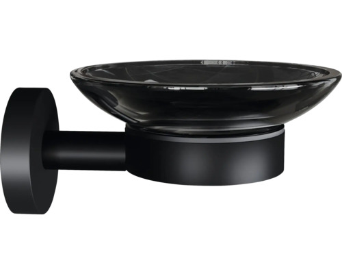 Čierna miska na mydlo na montáž na stenu