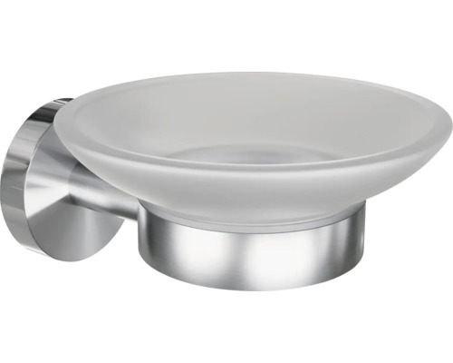 Nástenná miska na mydlo s kovovým držiakom a sklenenou miskou na mydlo