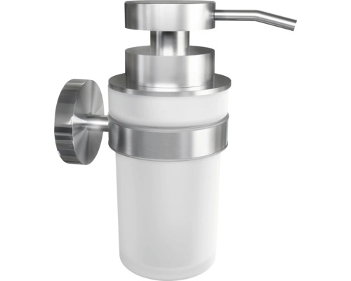 Nástenný dávkovač mydla z kovu a skla