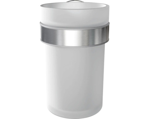 Biely plastový odpadkový kôš s kovovým prvkom