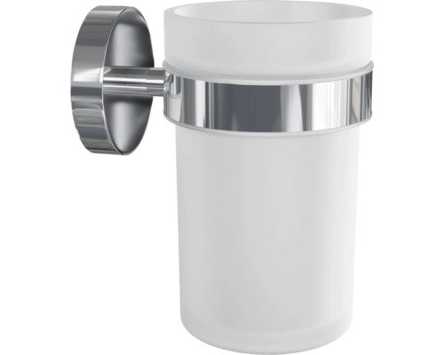 Nástenný držiak na pohár na zubné kefky so sklom