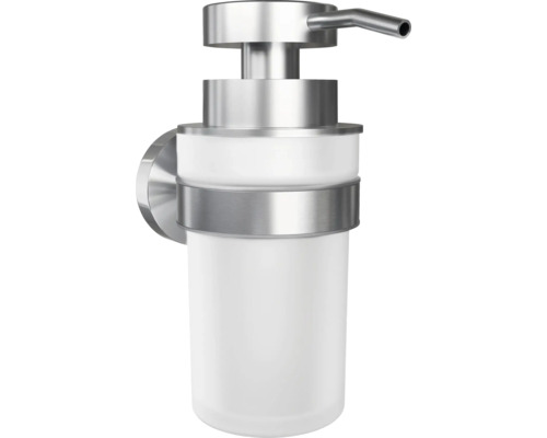 Nástenný dávkovač mydla z nehrdzavejúcej ocele a skla