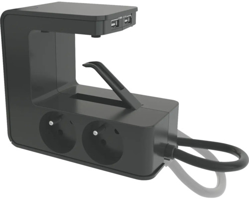 Predlžovací kábel Legrand k stolu 4 zásuvky s USB A 1,5 m max. 16 A čierna