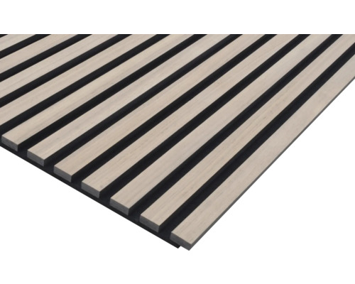 Akustický panel PET+MDF 19x572,5x1195 mm orech dyhovaný Drevený panel s lamelovou štruktúrou na dizajn stien
