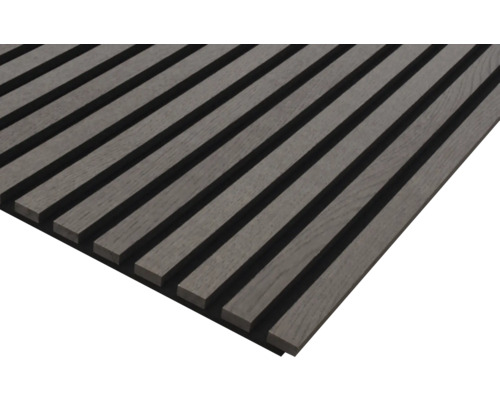 Akustický panel PET + MDF 19x572,5x1195 mm dub kefovaný dyhovaný Akustický panel z drevených lamiel
