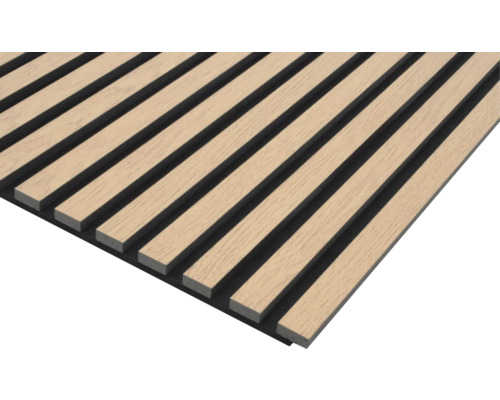 Akustický panel PET + MDF 19x572,5x1195 mm dub fóliovaný Drevený panel s lamelovou štruktúrou na obloženie stien