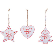 Sada ozdôb na vianočný stromček s tvarom hviezdy, srdca a jedle