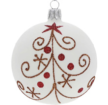 Vianočná guľa s motívom stromu a hviezdy