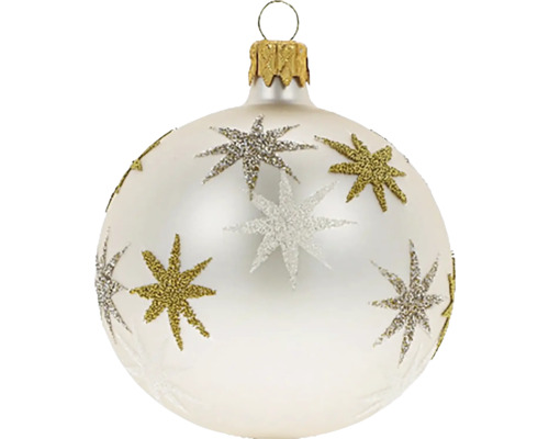 Vianočná ozdoba gule champagne matná Vianočná ozdoba s hviezdami