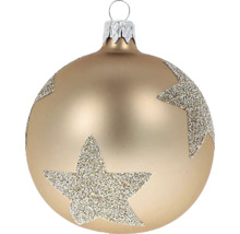 Zlatá vianočná guľa s hviezdami