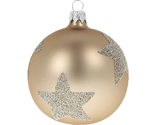 Vianočná ozdoba guľa zlatá s hviezdami Zlatá vianočná guľa s hviezdami