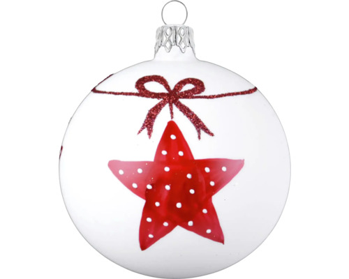 Vianočná guľa s hviezdou a mašľou