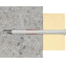 Upevňovací prvok v betónových a drevených povrchoch