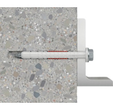 Upevnenie pomocou hmoždinky a skrutky v betónovej stene