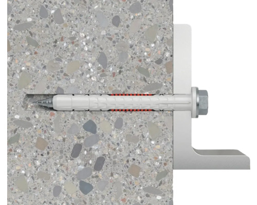 Upevnenie pomocou hmoždinky a skrutky v betónovej stene