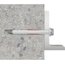 Upevňovací prvok so skrutkou v betónovej stene