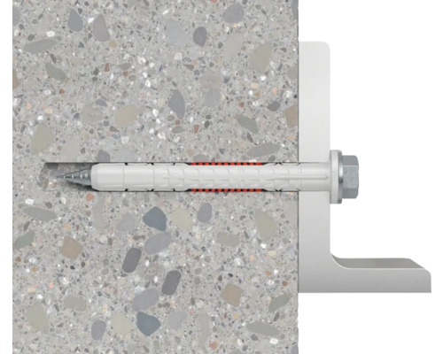 Upevňovací prvok so skrutkou v betónovej stene