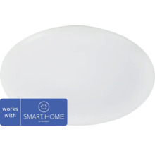 Biele stropné svietidlo s logom Smart Home by Hornbach