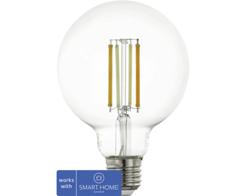LED žiarovka Eglo Crosslink G95 E27 / 6 W ( 60 W ) 806 lm 2200 6500 K priehľadná - kompatibilná so SMART HOME by hornbach Číra LED žiarovka v tvare gule s funkciou inteligentnej domácnosti