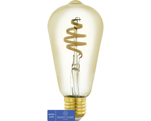 LED žiarovka Eglo Crosslink ST64 E27 / 5,5 W ( 35 W ) 400 lm 2200-6500 K amber - kompatibilná so SMART HOME by hornbach Žiarovka v retro dizajne so špirálovým vláknom