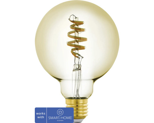 LED žiarovka Eglo Crosslink G95 E27 / 5,5 W (35 W) 400 lm 2200-6500 K amber - kompatibilná so SMART HOME by hornbach