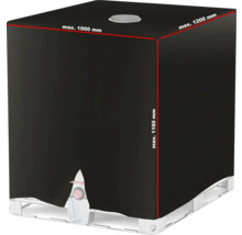 IBC kontajner s rozmermi maximálne 1000 mm x 1200 mm x 1160 mm na palete