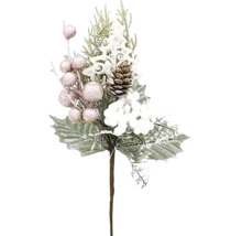 Dekoratívna vetva so šiškou, bobuľami a listami