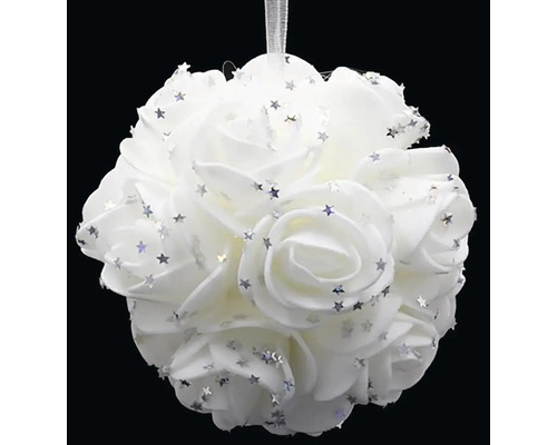 Dekoratívna ružová guľa s hviezdami na zavesenie