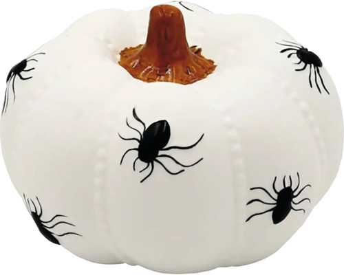 Dekoračná tekvica s motívom pavúkov na Halloween