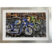 Zarámovaný obraz s motívom motocyklov