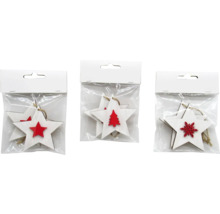 Drevené hviezdy so závesom vo vrecku na vianočné dekorácie