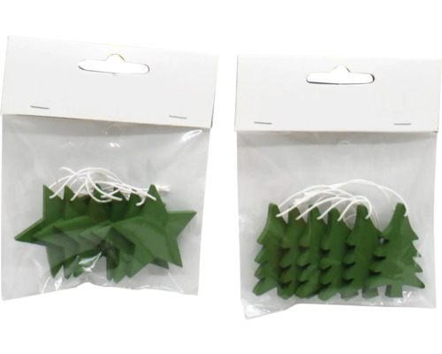 Prízdoba hviezda/stromček CONFETTI drevo Dekoratívne predmety v tvare hviezdy a vianočného stromčeka v balení