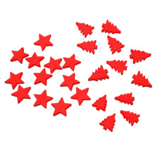 Dekoratívne ozdoby na posypanie v tvare hviezdy a vianočného stromčeka