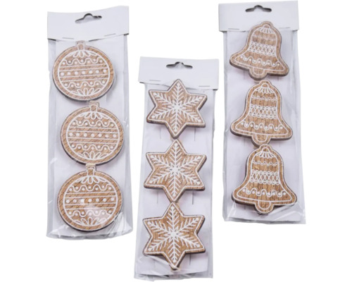 Závesná dekorácia, rôzne druhy Balenia s vianočnými ozdobami v tvare gúľ, hviezd a zvončekov