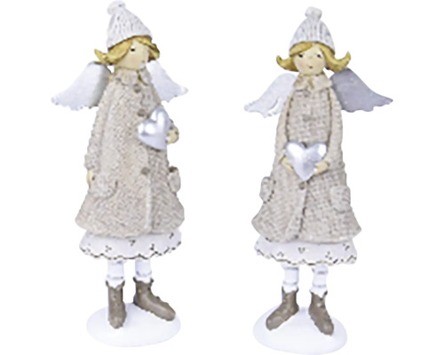 Dva ozdobní stojaci anjeli so srdcom